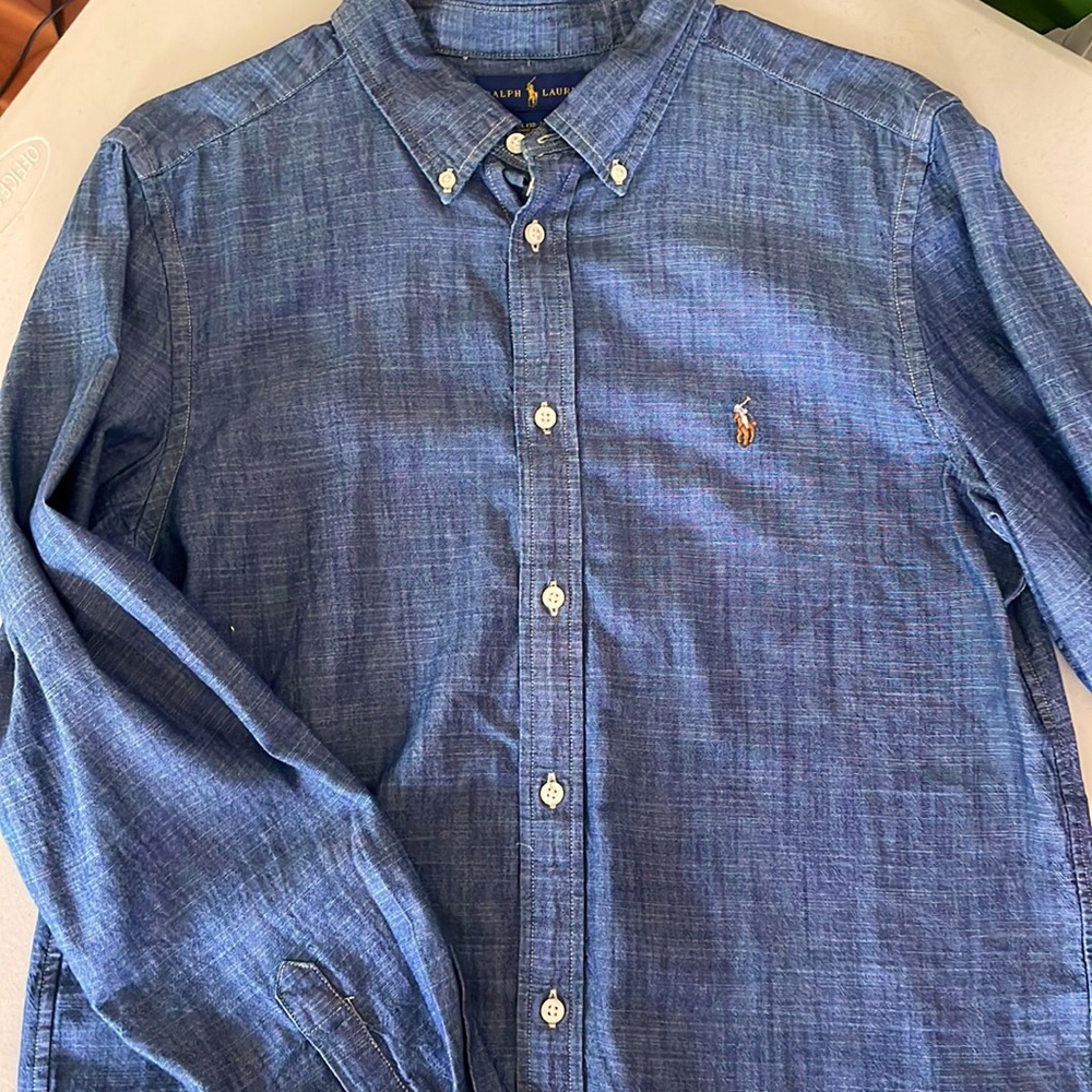 NWT Polo denim chambray button-down collar shirt Size XL 18-20